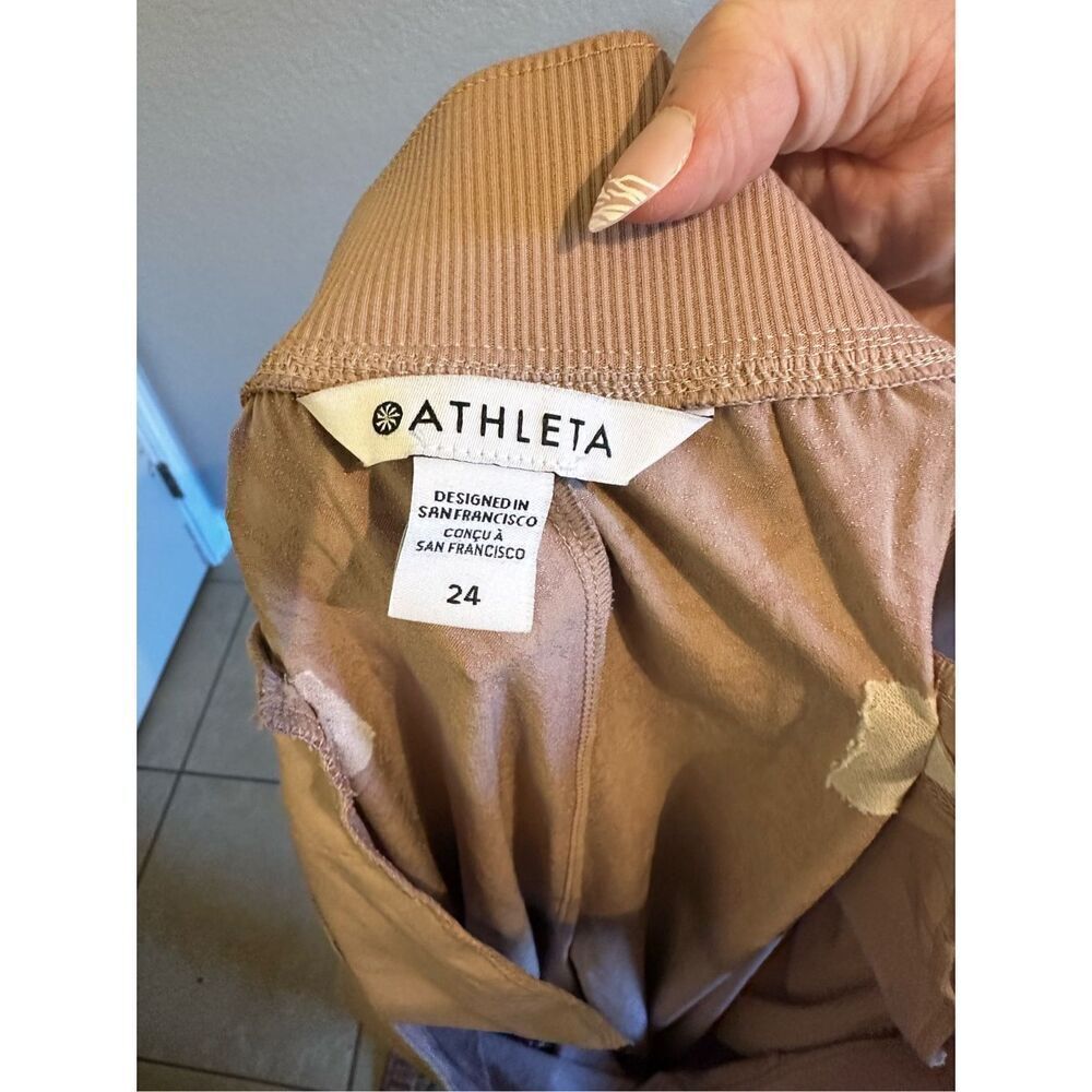 Athleta Brooklyn Mid Rise Textured Ankle Pants Women Size 24 Pink 982287 - Picture 12 of 15